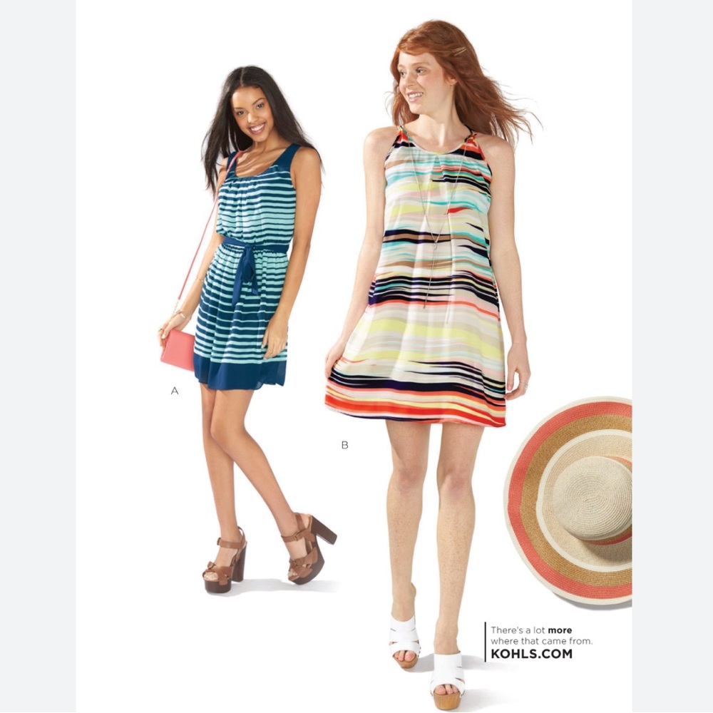 ❤️90 Speechless Multicolor Striped Dress Small Sleeveless Halter Summer Beach